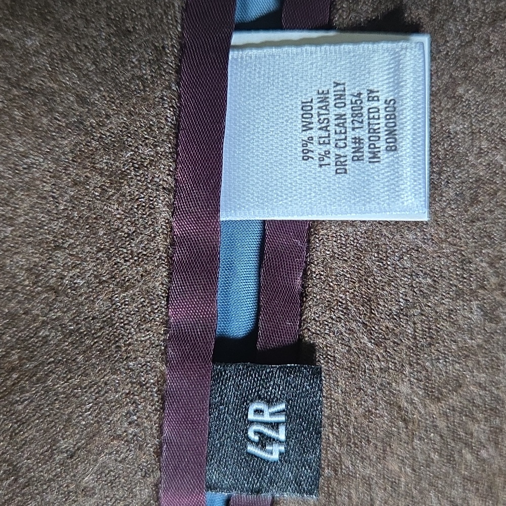 Bonobos Italian Wool 42r Standard Fit Blazer Brown - Picture 6 of 8